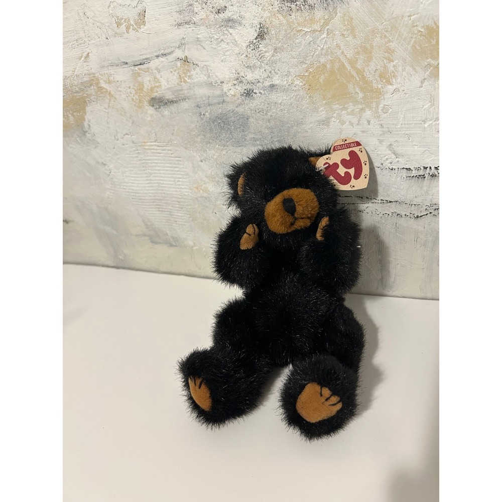 Ty Collectibles Ivan the Bear Black Plush Stuffed Animal Style 6029 Heart Tag